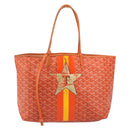 GOYARD Herringbone Saint Louis PM Tote Bag PVC Orange Auth YKZ190-13