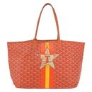 GOYARD Herringbone Saint Louis PM Tote Bag PVC Orange Auth YKZ190-13