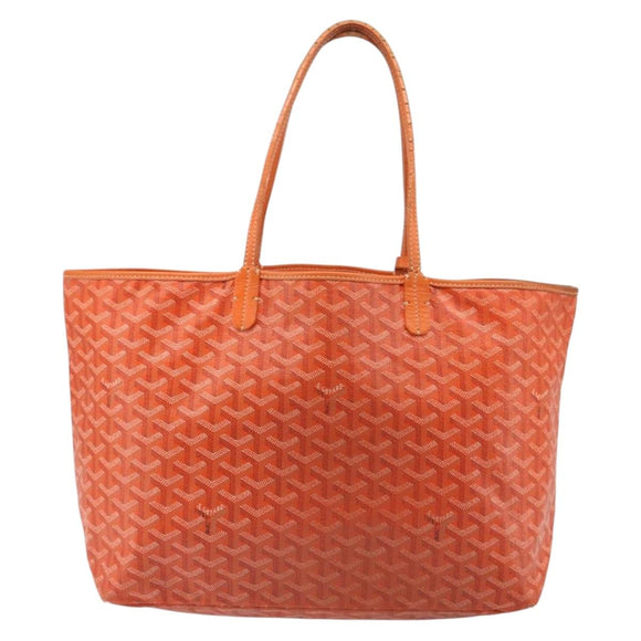 GOYARD Herringbone Saint Louis PM Tote Bag PVC Orange Auth YKZ190