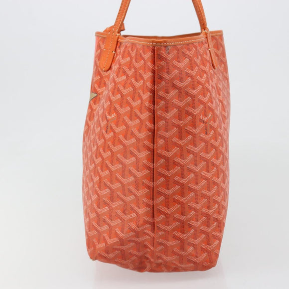 GOYARD Herringbone Saint Louis PM Tote Bag PVC Orange Auth YKZ190