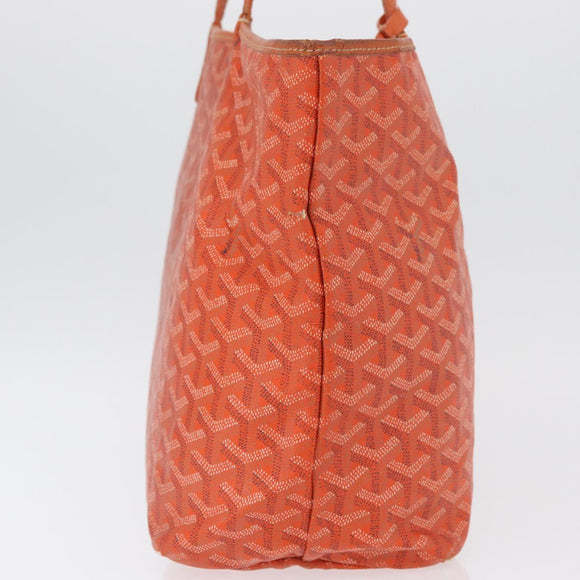 GOYARD Herringbone Saint Louis PM Tote Bag PVC Orange Auth YKZ190