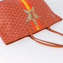 GOYARD Herringbone Saint Louis PM Tote Bag PVC Orange Auth YKZ190-6