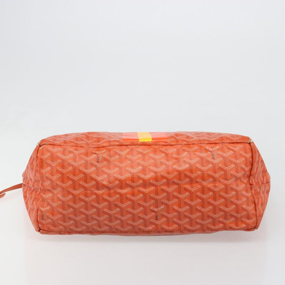 GOYARD Herringbone Saint Louis PM Tote Bag PVC Orange Auth YKZ190