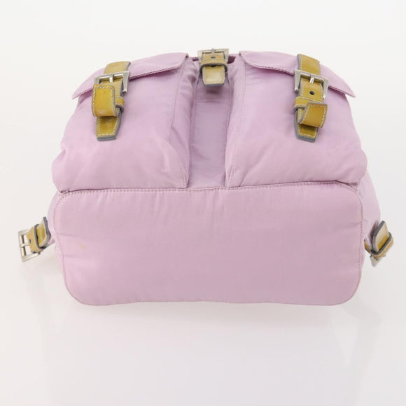 PRADA Backpack Nylon Pink Silver Auth YKZ194