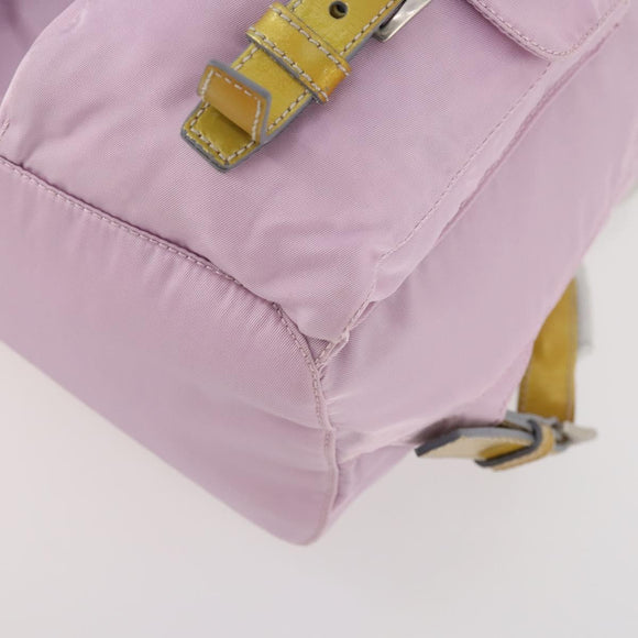 PRADA Backpack Nylon Pink Silver Auth YKZ194