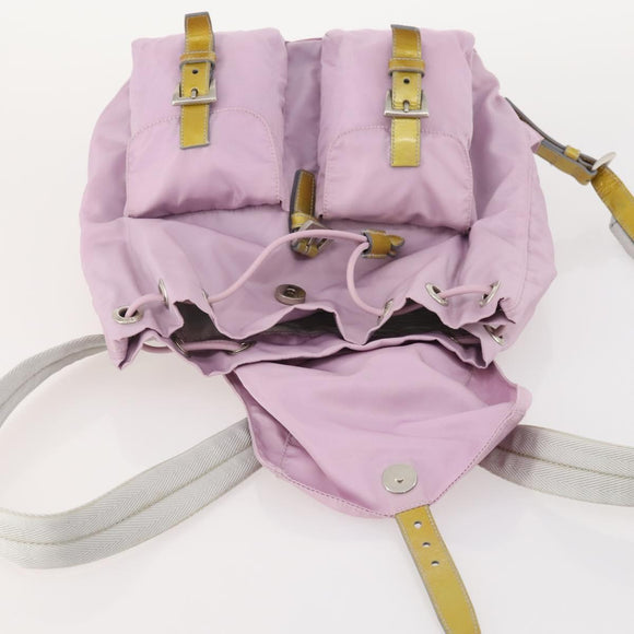 PRADA Backpack Nylon Pink Silver Auth YKZ194