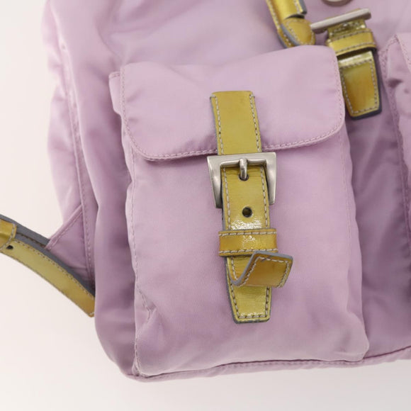 PRADA Backpack Nylon Pink Silver Auth YKZ194