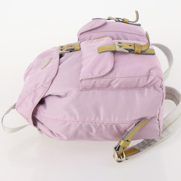 PRADA Backpack Nylon Pink Silver Auth YKZ194