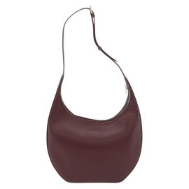 CARTIER Must Line Shoulder Bag Leather Bordeaux Gold Auth YKZ197A - 0