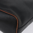 CELINE Tote Bag Leather Black Brown gold Auth YKZ204-16