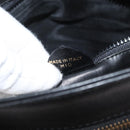CELINE Tote Bag Leather Black Brown gold Auth YKZ204-12