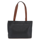 CELINE Tote Bag Leather Black Brown gold Auth YKZ204-2