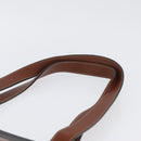 CELINE Tote Bag Leather Black Brown gold Auth YKZ204-8