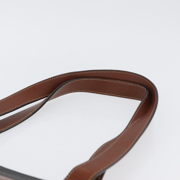 CELINE Tote Bag Leather Black Brown gold Auth YKZ204