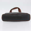 CELINE Tote Bag Leather Black Brown gold Auth YKZ204-5
