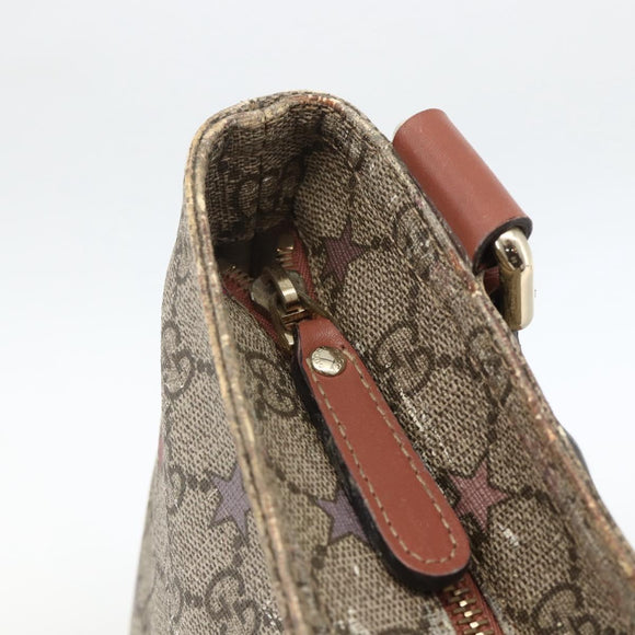 GUCCI GG Supreme Shoulder Bag PVC Beige Gold 201446 Auth YKZ206