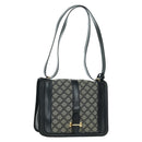 CELINE Macadam Canvas Shoulder Bag Black Gold Auth YKZ208V-1