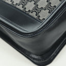 CELINE Macadam Canvas Shoulder Bag Black Gold Auth YKZ208V-13