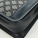 CELINE Macadam Canvas Shoulder Bag Black Gold Auth YKZ208V-14