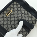 CELINE Macadam Canvas Shoulder Bag Black Gold Auth YKZ208V-17
