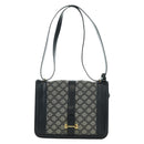 CELINE Macadam Canvas Shoulder Bag Black Gold Auth YKZ208V-2
