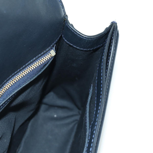 CELINE Macadam Canvas Shoulder Bag Black Gold Auth YKZ208V