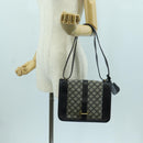 CELINE Macadam Canvas Shoulder Bag Black Gold Auth YKZ208V-27
