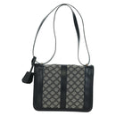 CELINE Macadam Canvas Shoulder Bag Black Gold Auth YKZ208V-3