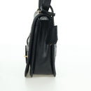 CELINE Macadam Canvas Shoulder Bag Black Gold Auth YKZ208V-4