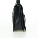 CELINE Macadam Canvas Shoulder Bag Black Gold Auth YKZ208V-5