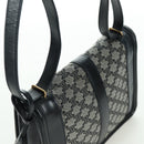 CELINE Macadam Canvas Shoulder Bag Black Gold Auth YKZ208V-6