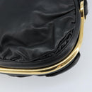 Jimmy Choo Shoulder Bag Leather Black Gold Auth YKZ210-13