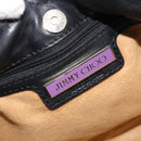Jimmy Choo Shoulder Bag Leather Black Gold Auth YKZ210-15