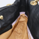 Jimmy Choo Shoulder Bag Leather Black Gold Auth YKZ210-17