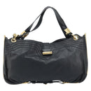 Jimmy Choo Shoulder Bag Leather Black Gold Auth YKZ210-2
