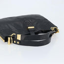 Jimmy Choo Shoulder Bag Leather Black Gold Auth YKZ210-7