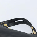 Jimmy Choo Shoulder Bag Leather Black Gold Auth YKZ210-8