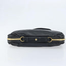Jimmy Choo Shoulder Bag Leather Black Gold Auth YKZ210-9