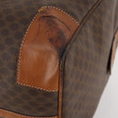 CELINE Macadam Canvas Boston Bag PVC Leather Brown Gold Auth YKZ215-11