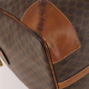 CELINE Macadam Canvas Boston Bag PVC Leather Brown Gold Auth YKZ215-12