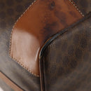 CELINE Macadam Canvas Boston Bag PVC Leather Brown Gold Auth YKZ215-13