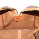 CELINE Macadam Canvas Boston Bag PVC Leather Brown Gold Auth YKZ215-21