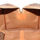 CELINE Macadam Canvas Boston Bag PVC Leather Brown Gold Auth YKZ215-22