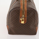 CELINE Macadam Canvas Boston Bag PVC Leather Brown Gold Auth YKZ215-5