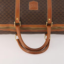 CELINE Macadam Canvas Boston Bag PVC Leather Brown Gold Auth YKZ215-7