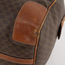 CELINE Macadam Canvas Boston Bag PVC Leather Brown Gold Auth YKZ216-14
