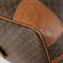 CELINE Macadam Canvas Boston Bag PVC Leather Brown Gold Auth YKZ216-16