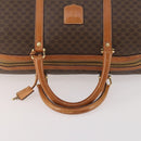 CELINE Macadam Canvas Boston Bag PVC Leather Brown Gold Auth YKZ216-7