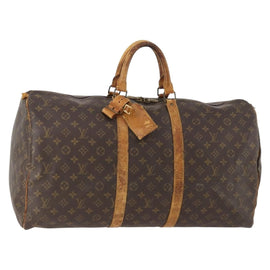 LOUIS VUITTON Monogram Keepall 55 Boston Bag M41424 LV Auth YKZ217
