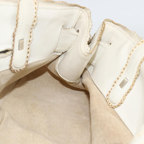 BOTTEGA VENETA INTRECCIATO Hand Bag Leather White Auth YKZ230